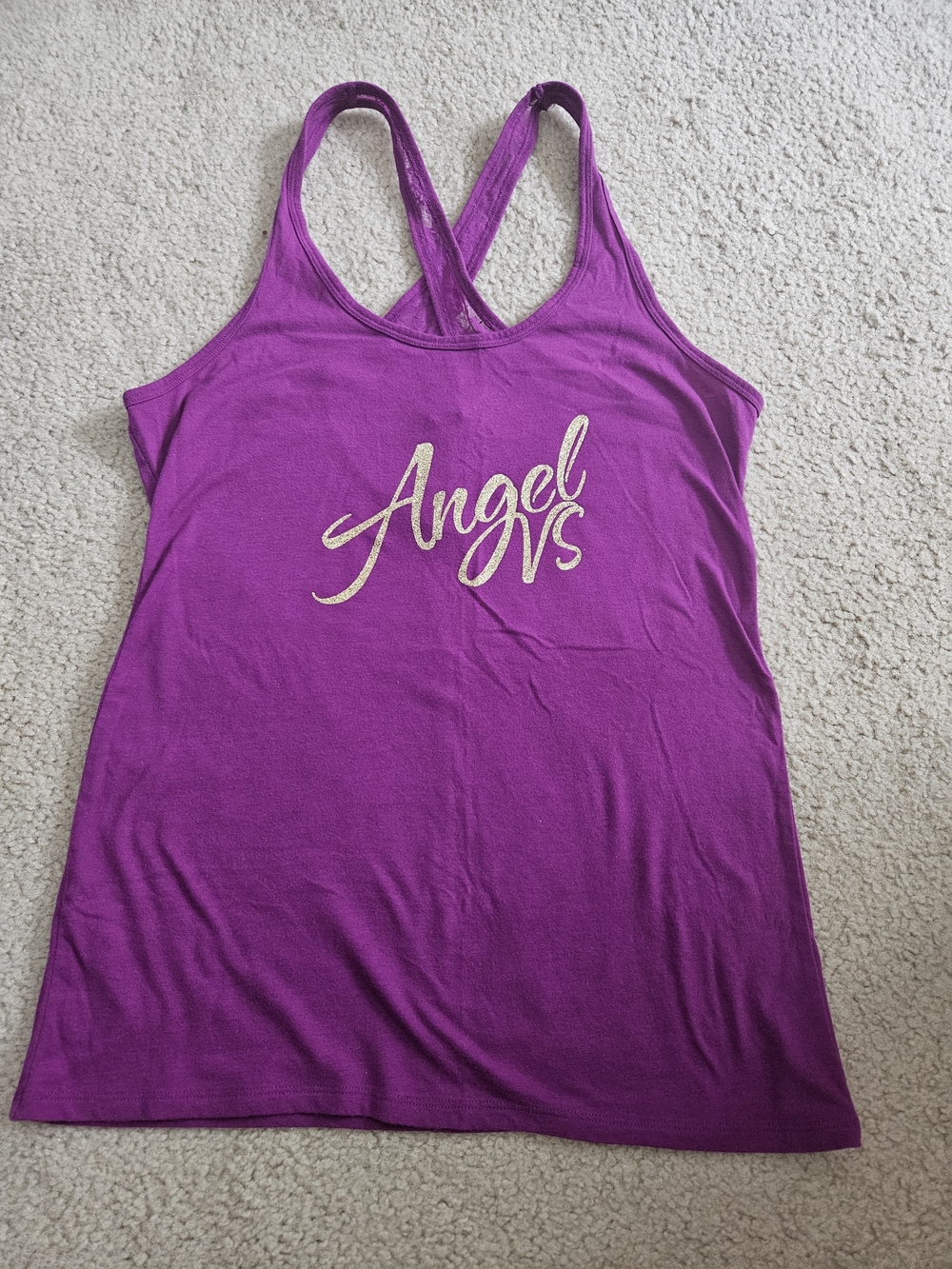 Victoria's Secret Purple Racerback Tank with Gold Script
